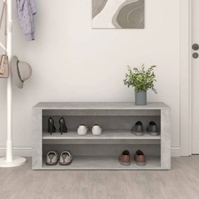 betonszürke szerelt fa cipőtartó 100x35x45 cm