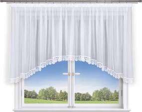 Kész függöny 600x100 íves fehér fátyol,gipsz 8 cm