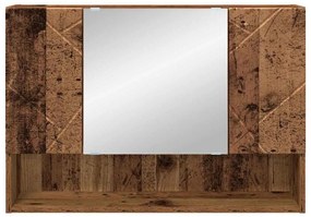 Fürdőszobai tükörszekrény Régi fa 80 x 17 x 55 cm Faanyag
