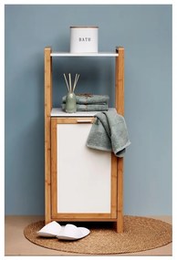 Fehér-natúr színű bambusz fürdőszobai polcos állvány 40x95 cm Finja – Wenko