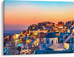 Kép - Santorini alkonyatkor (70x50 cm)