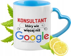 Tanácsadónak Kék Bögre Szív Alakú Füllel Ajándék