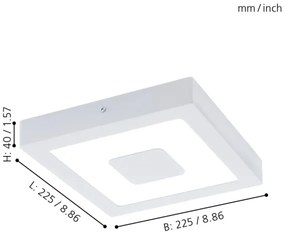 Eglo 96488 - IPHIAS LED kültéri mennyezeti lámpa 16,5W IP44