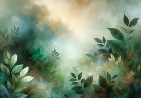 Fotótapéta - Levelek arany csillogással (147x102 cm)