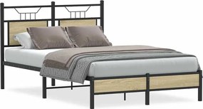 vidaXL sonoma tölgy színű szerelt fa ágykeret matrac nélkül 120x200 cm