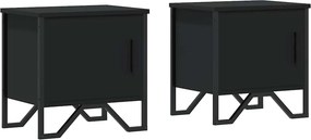 vidaXL 2 db fekete szerelt fa éjjeliszekrény 40 x 30 x 40 cm
