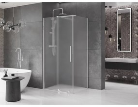 Mexen Velar, tolóajtós zuhanykabin 130 x 85 cm, 8 mm-es matt üveg, króm, 871-130-085-31-01