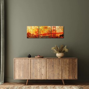 Kép - Golden Gate, San Francisco, Kalifornia (órával) (90x30 cm)