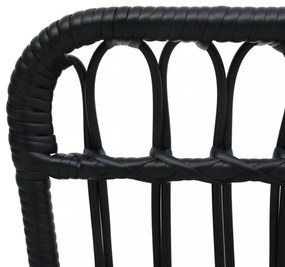 fekete polyrattan kerti szék