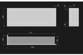 InFire - Sarok BIO kandalló 45x120 cm 3kW fekete