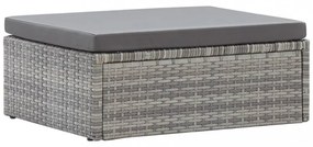 szürke polyrattan kerti napozóágy tetővel