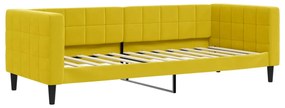 sárga bársony heverő matraccal 80 x 200 cm