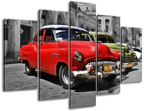 Gario Vászonkép Kubai taxi - 5 részes Méret: 150 x 70 cm