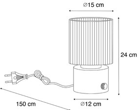 Art Deco asztali lámpa fekete füstüveggel - Laura