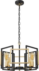Italux loft modern függeszték primero matt fekete arany itxpnd-44003-4-bk-gd