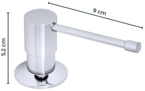 Mosogató minőségi felső, mosogatószer adagoló mosogatóhoz 400ml, króm, SKQ-DOZL-CH
