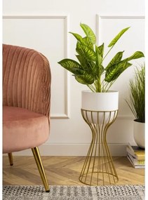 Fém virágcserép LOFT 46x20 cm arany/fehér