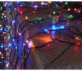 192 LED-es kültéri-beltéri fényfüzér, elemes, színes, 8 világítási funkcióval, időzítővel, 14 m