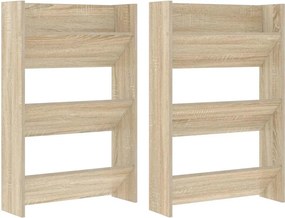 vidaXL 2 db sonoma-tölgy fali cipősszekrény 60 x 18 x 90 cm