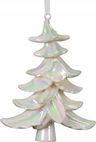 Karácsonyfa alakú medál irizáló karácsonyfa fehér 18cm