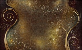 Flizelin fotótapéta Arany spirálok és prémium textúra 200x140 +ragasztó