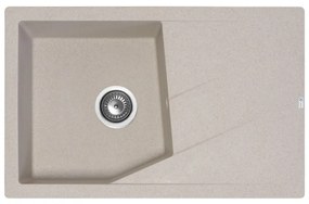 Linea Plus Metalac 188628 Gránit Mosogatótálca - Extra mély, Csepegtetőtálcás, Bézs