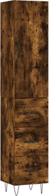 vidaXL füstös tölgy színű szerelt fa magasszekrény 34,5x34x180 cm