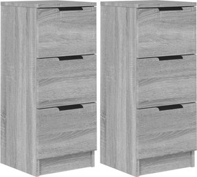 vidaXL 2 db szürke sonoma színű szerelt fa tálalószekrény 30x30x70 cm