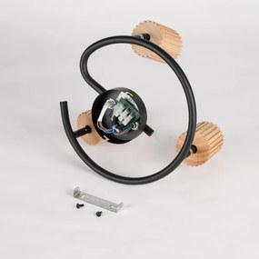 Brilagi - Spotlámpa MODERN WOOD 3xGU10/8W/230V gumifa/fekete