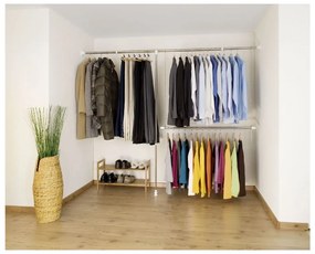 Ezüstszínű fém teleszkópos ruhatartó állvány Garment – Wenko