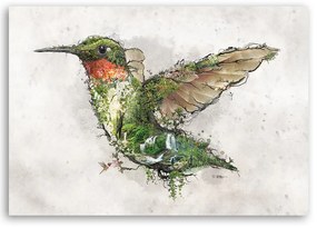 Gario Vászonkép Kolibri és a varázslatos erdő - Barrett Biggers Méret: 120 x 80 cm