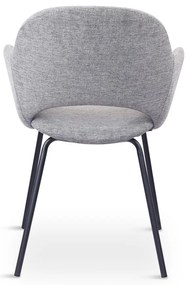 Világosszürke kárpitozott étkezőfotel szett 2 db-os Rowley – Unique Furniture