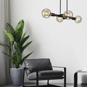 Csillár rúdon ASTRID 4xE27/60W/230V fekete