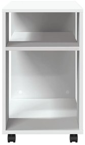 fehér szerelt fa kisasztal kerekekkel 70 x 35 x 60 cm