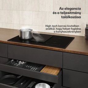 Klarstein Velaire hibrid indukciós főzőlap beépített páraelszívóval Elegáns, minimalista, erőteljes 8400 W 80 cm