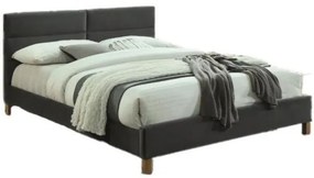 Kárpitozott ágy SIERRA VELVET 160 x 200 cm szín szürke / tölgy