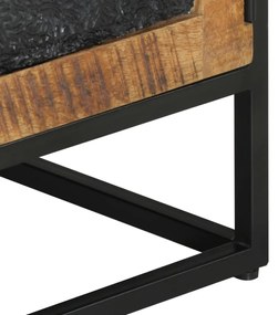 tömör mangófa és vas TV-szekrény 110 x 30 x 40 cm