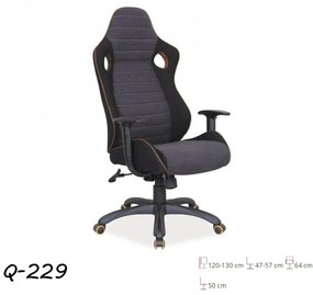 Q-229 Főnöki Forgószék Szürke-Fekete