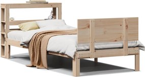 vidaXL tömör fenyőfa ágykeret fejtámlával 90 x 200 cm
