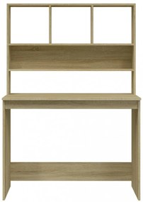 sonoma tölgy szerelt fa íróasztal polcokkal 102 x 45 x 148 cm