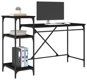 vidaXL Asztal Fekete tölgy 135 x 50 x 90 cm Faanyag