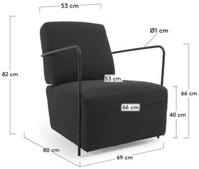 Fekete fotel Gamer - Kave Home