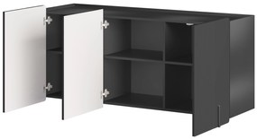 Malmi fali komód 150 cm - fekete matt / fekete