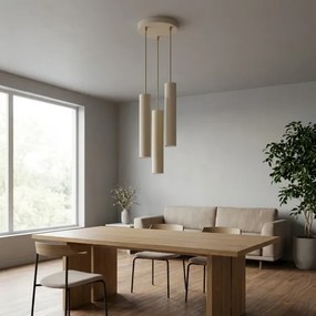 Brilagi - Kábelen függesztett csillár TUBE 3xGU10/15W/230V bézs/arany