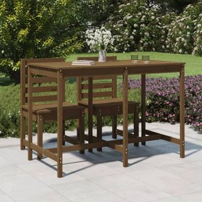 Mézbarna tömör fenyőfa kerti asztal 159,5 x 82,5 x 110 cm