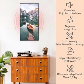 Klarstein Wonderwall Air Art Smart, infravörös hősugárzó, 60 x 120 cm, 700  W, tenger függőlegesen