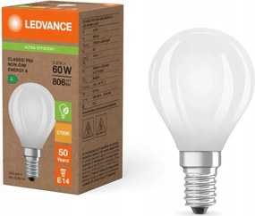 Led izzó Golyó E14 P45 3.8W 60W 806lm 2700K Meleg 330° Ledvance
