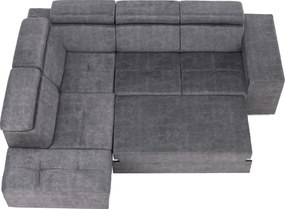 Ülőgarnitúra, szürke, balos, MALAGA