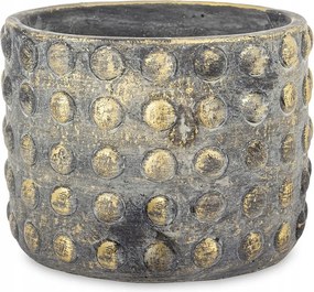 Cement Virágtartó 10x14cm Szürke Arany Csiszolt Fedél 10 15