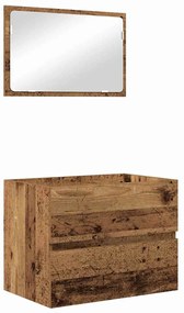 Fürdőszoba bútor szett 3 pcs Régi fa 60 x 38.5 x 45 cm Faanyag